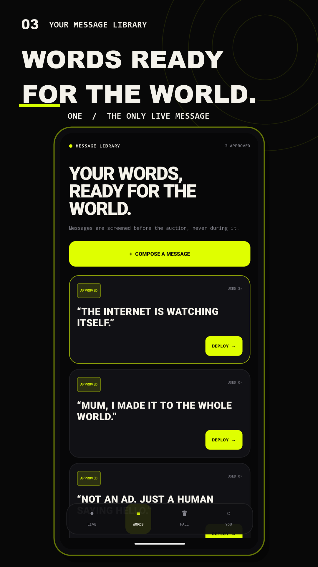 The approved message library